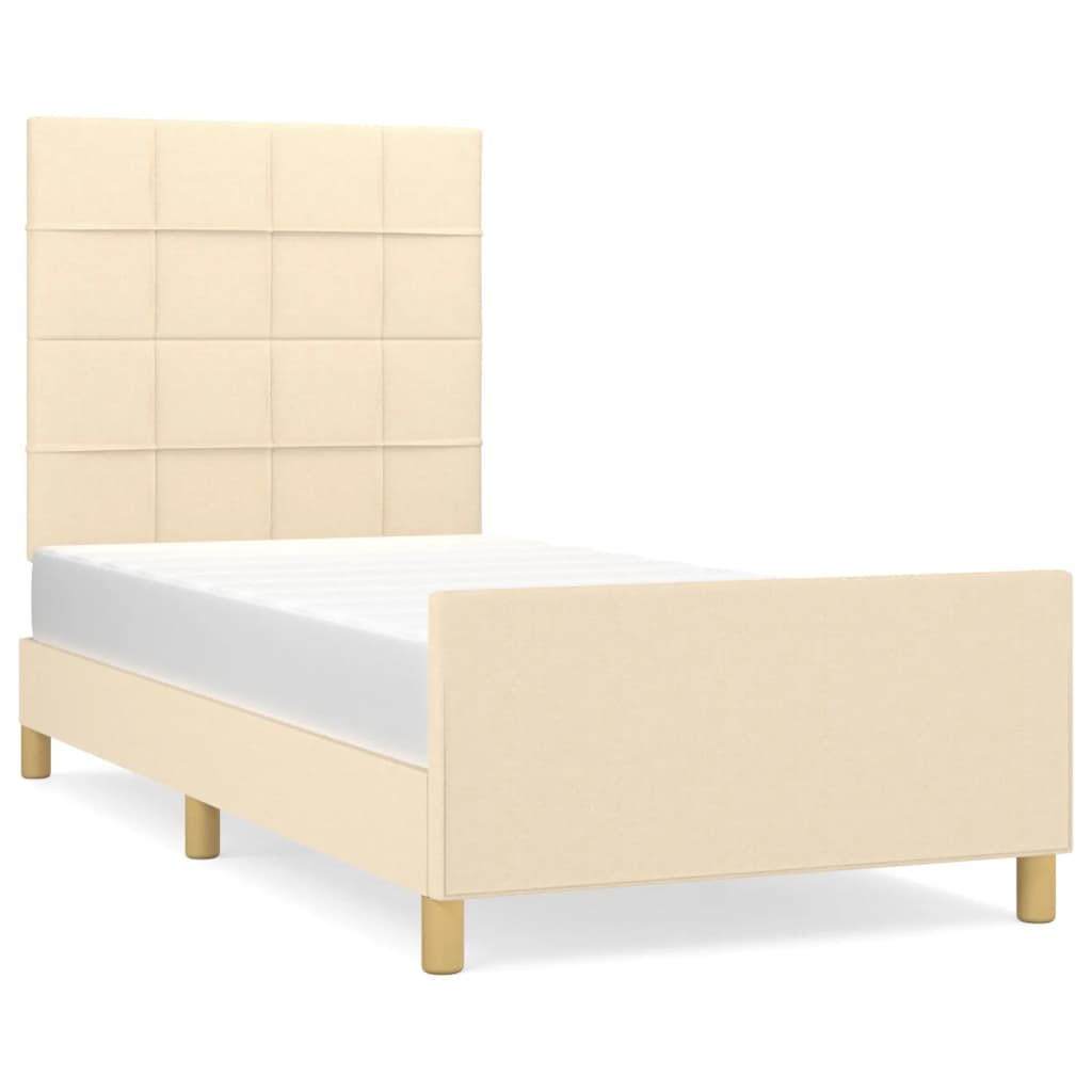 Sengeramme uden madras Creme 100x200 cm Stof