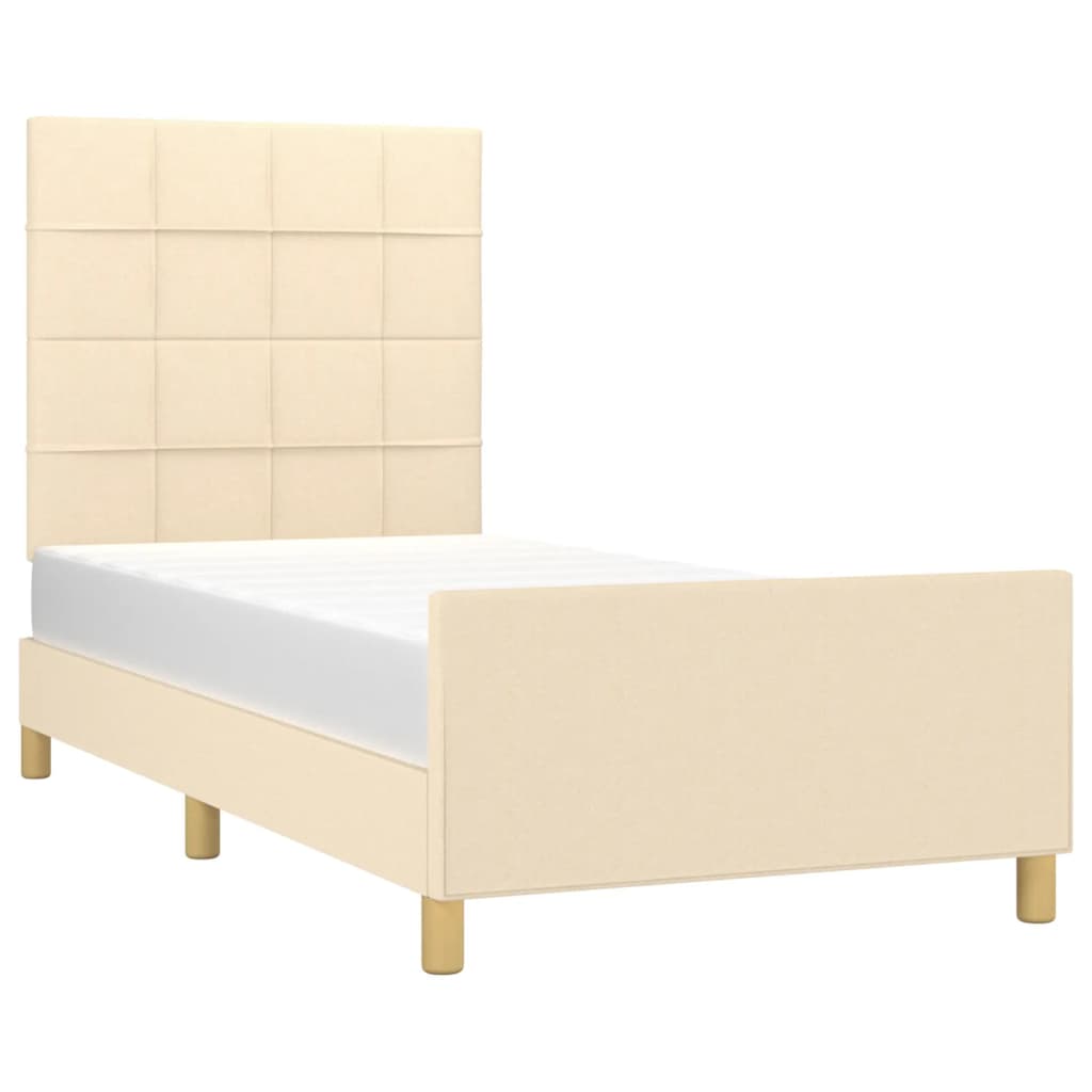 Sengeramme uden madras Creme 100x200 cm Stof