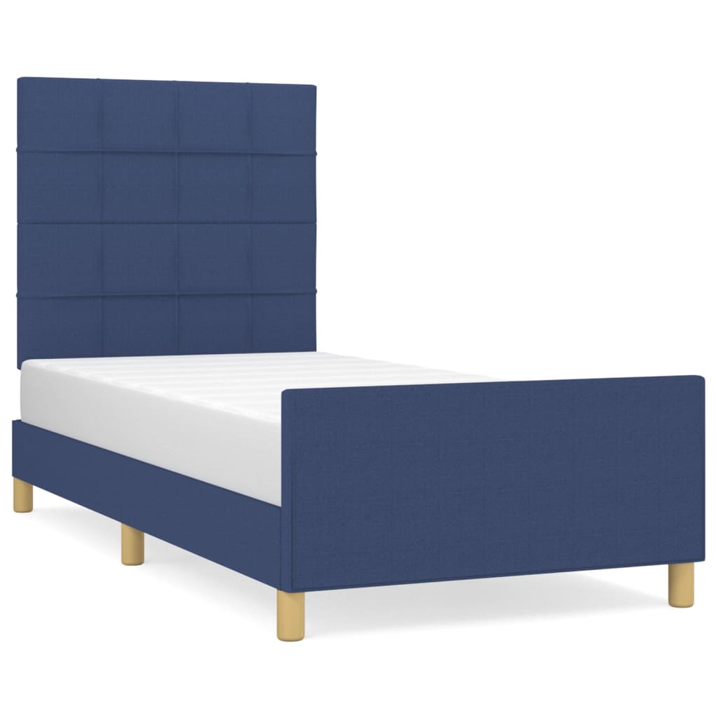 sengeramme uden madras 100x200 cm stof blå