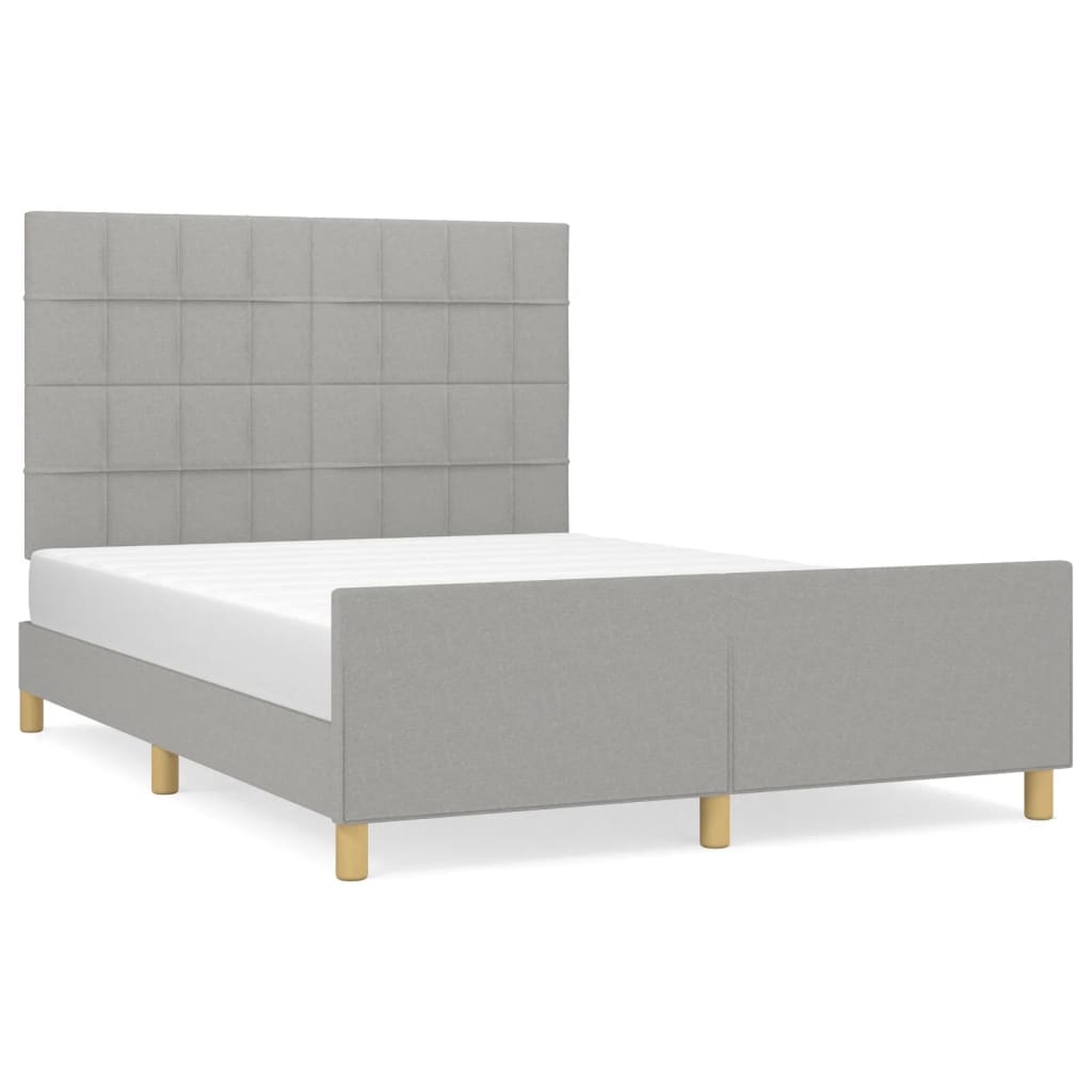 sengeramme uden madras 140x190 cm stof lysegrå