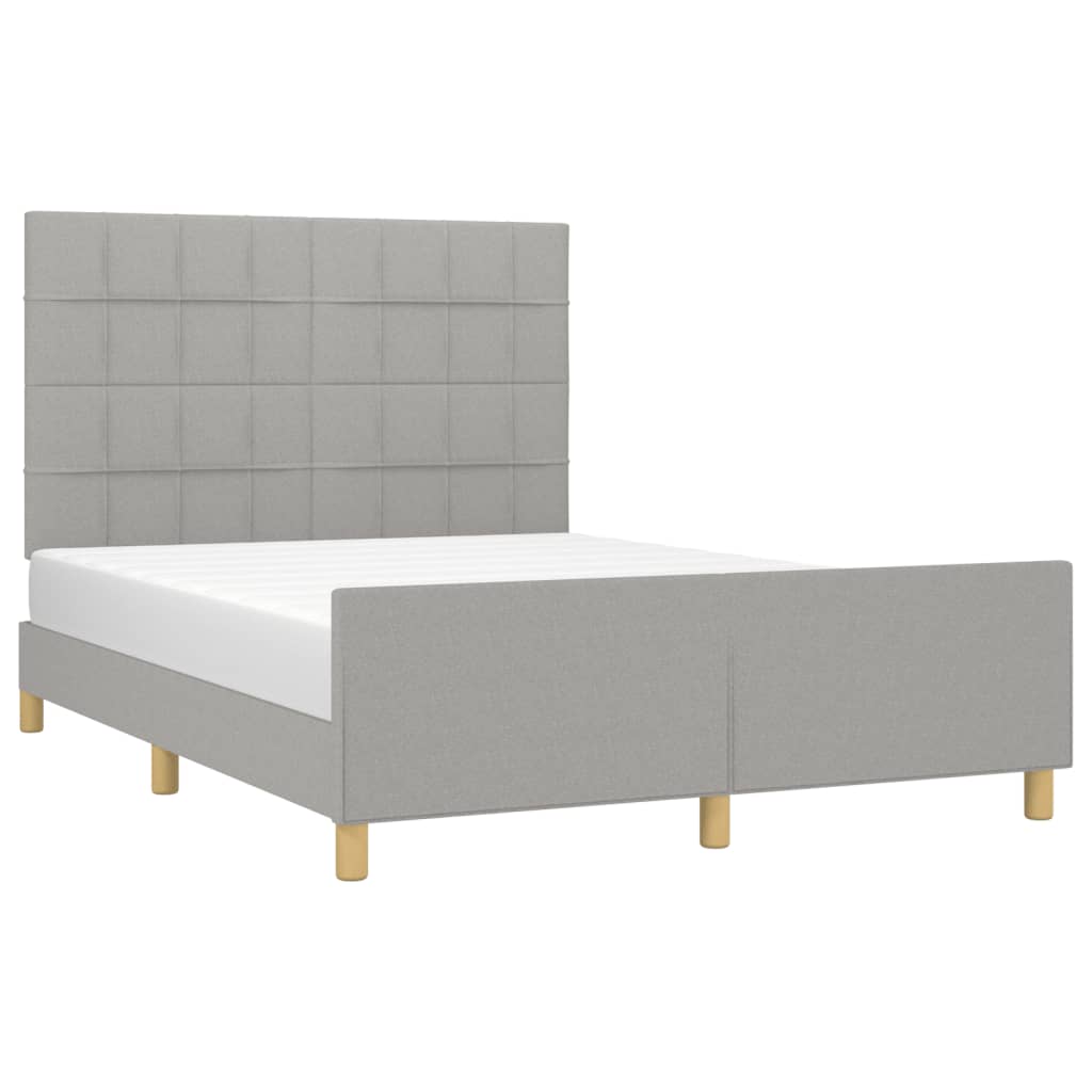 sengeramme uden madras 140x190 cm stof lysegrå