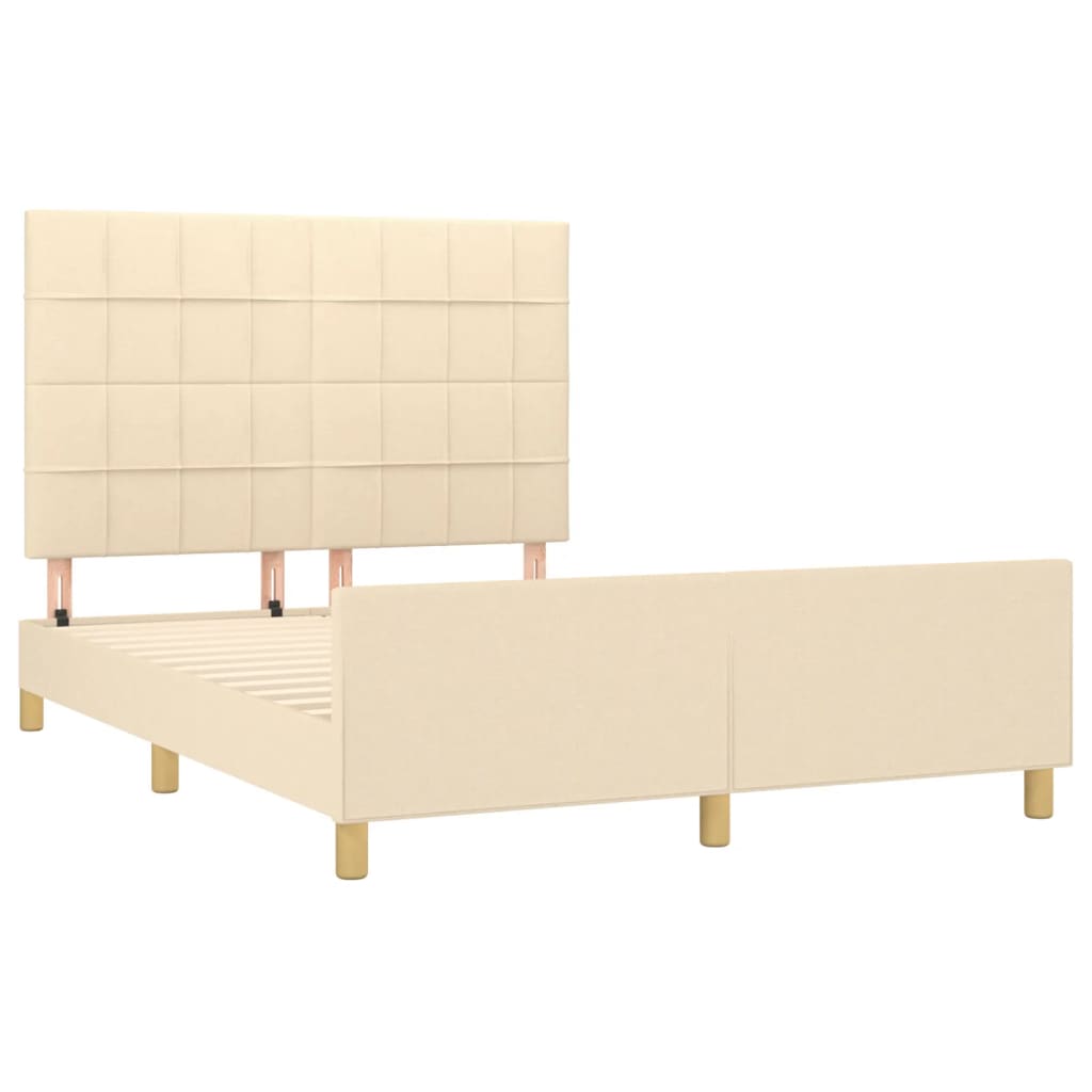 sengeramme uden madras 140x190 cm stof cremefarvet