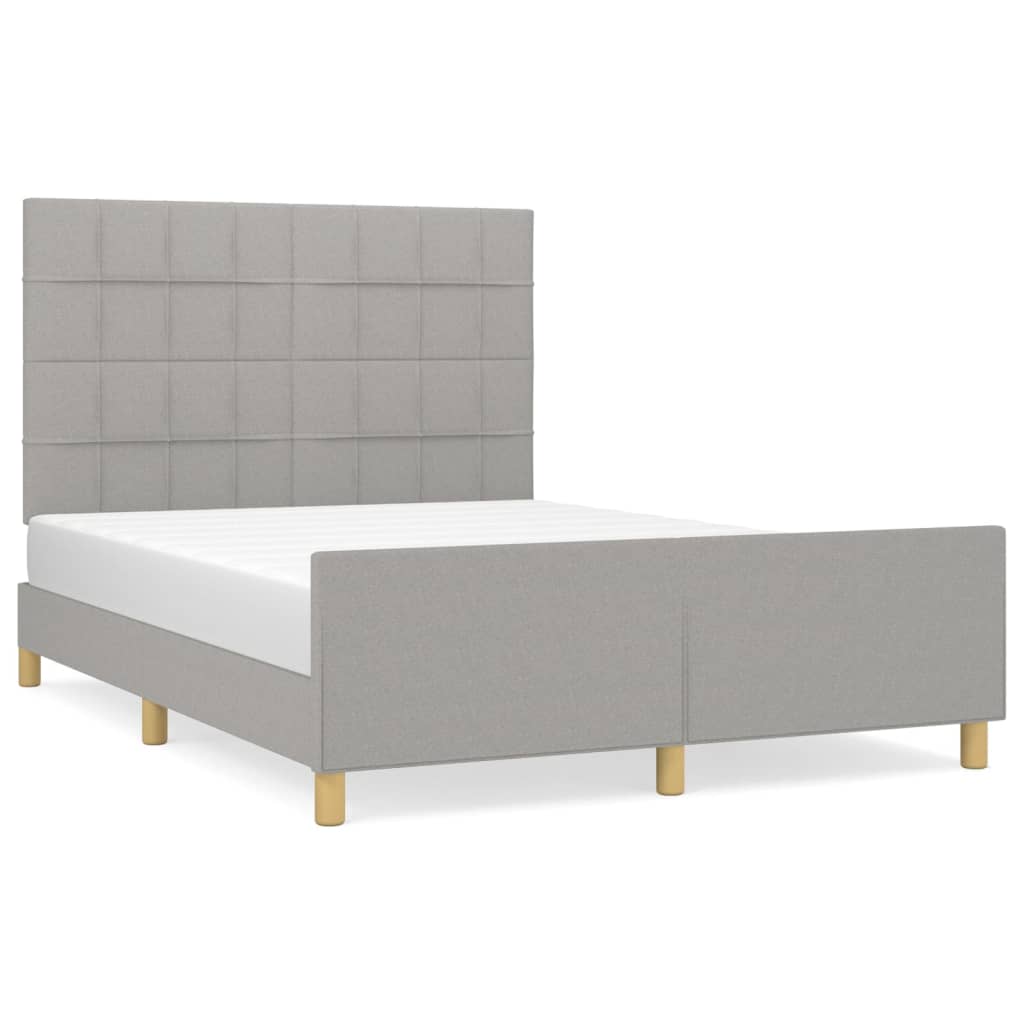 sengeramme uden madras 140x200 cm stof lysegrå