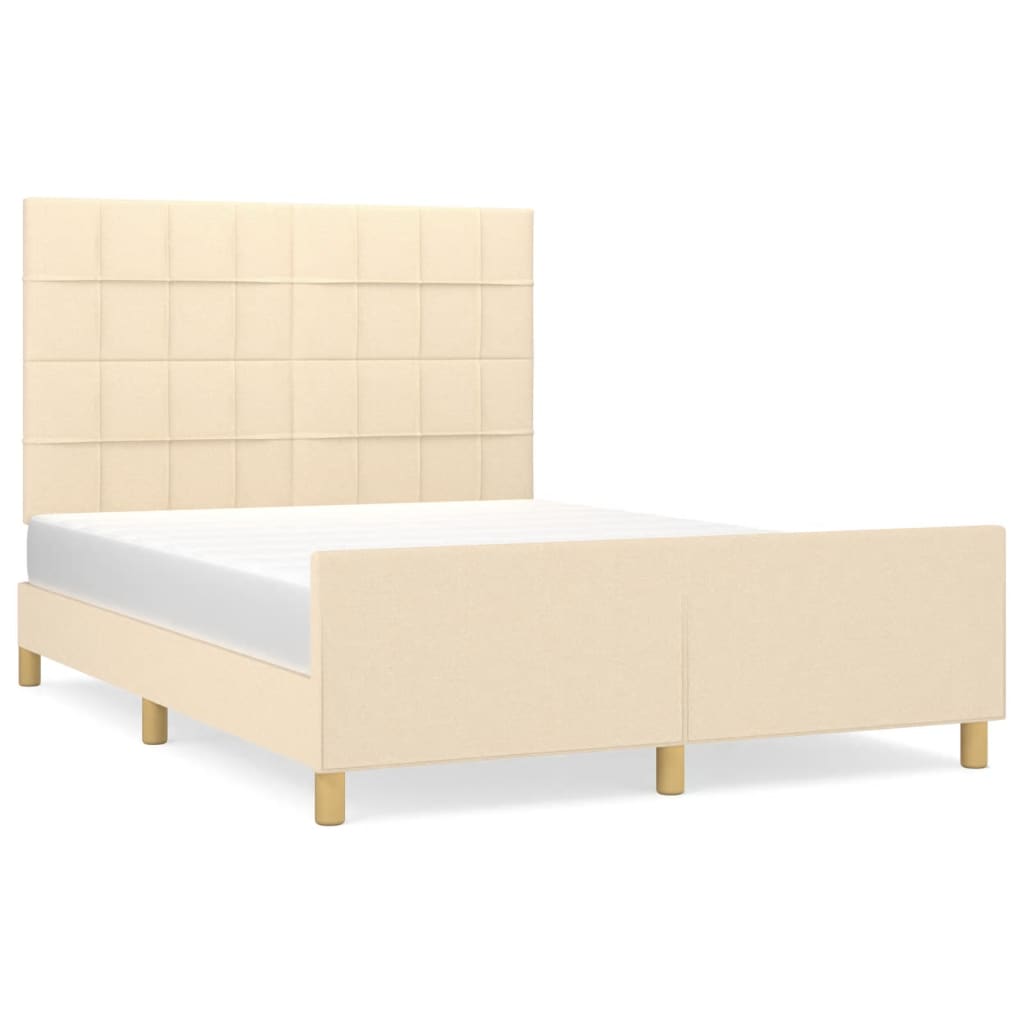 sengeramme uden madras 140x200 cm stof cremefarvet
