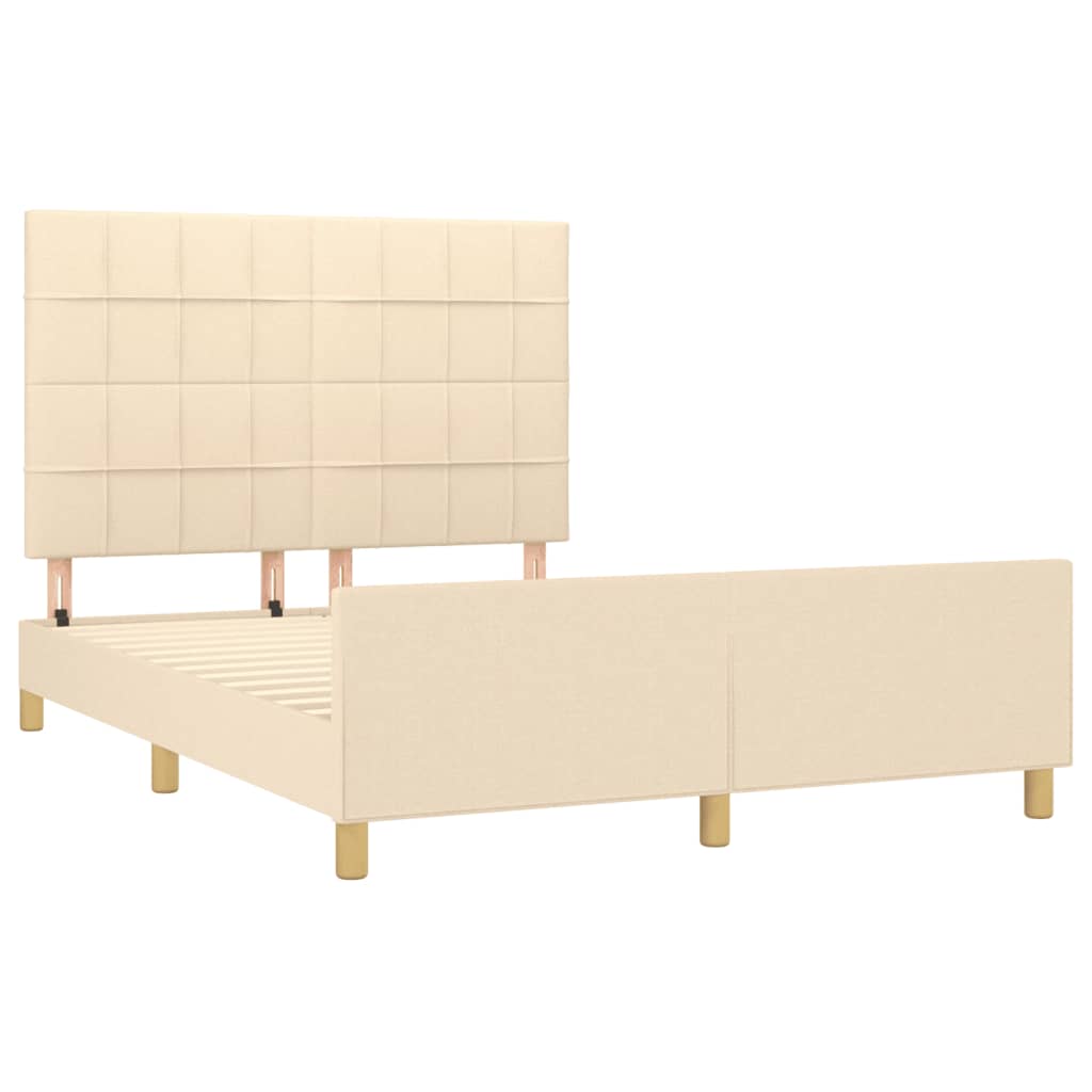 sengeramme uden madras 140x200 cm stof cremefarvet