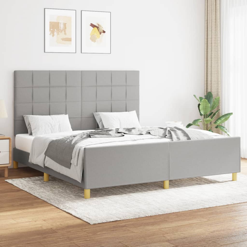 sengeramme uden madras 160x200 cm stof lysegrå
