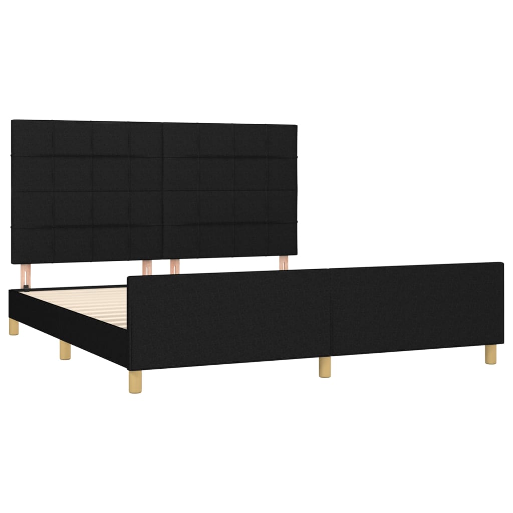 sengeramme uden madras 160x200 cm stof sort