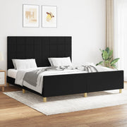 sengeramme uden madras 160x200 cm stof sort