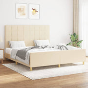sengeramme uden madras 160x200 cm stof cremefarvet