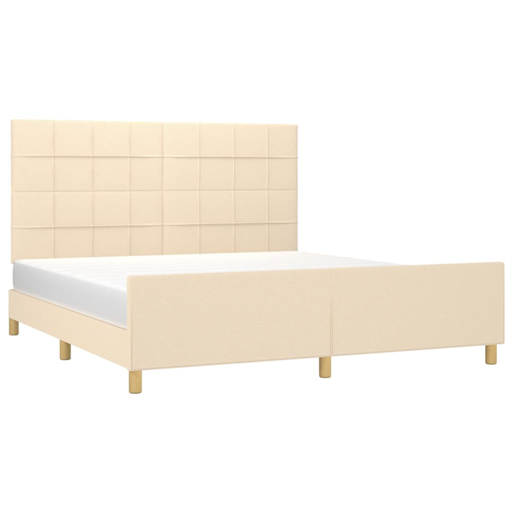 sengeramme uden madras 180x200 cm stof cremefarvet