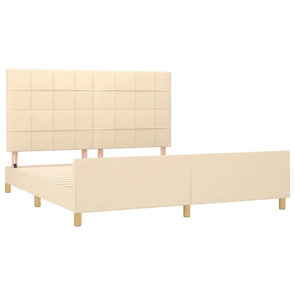 sengeramme uden madras 180x200 cm stof cremefarvet