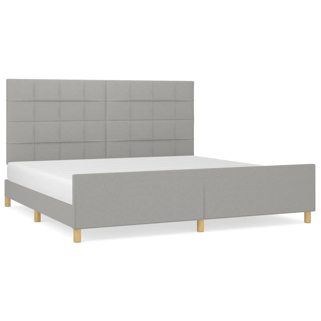 sengeramme uden madras 200x200 cm stof lysegrå