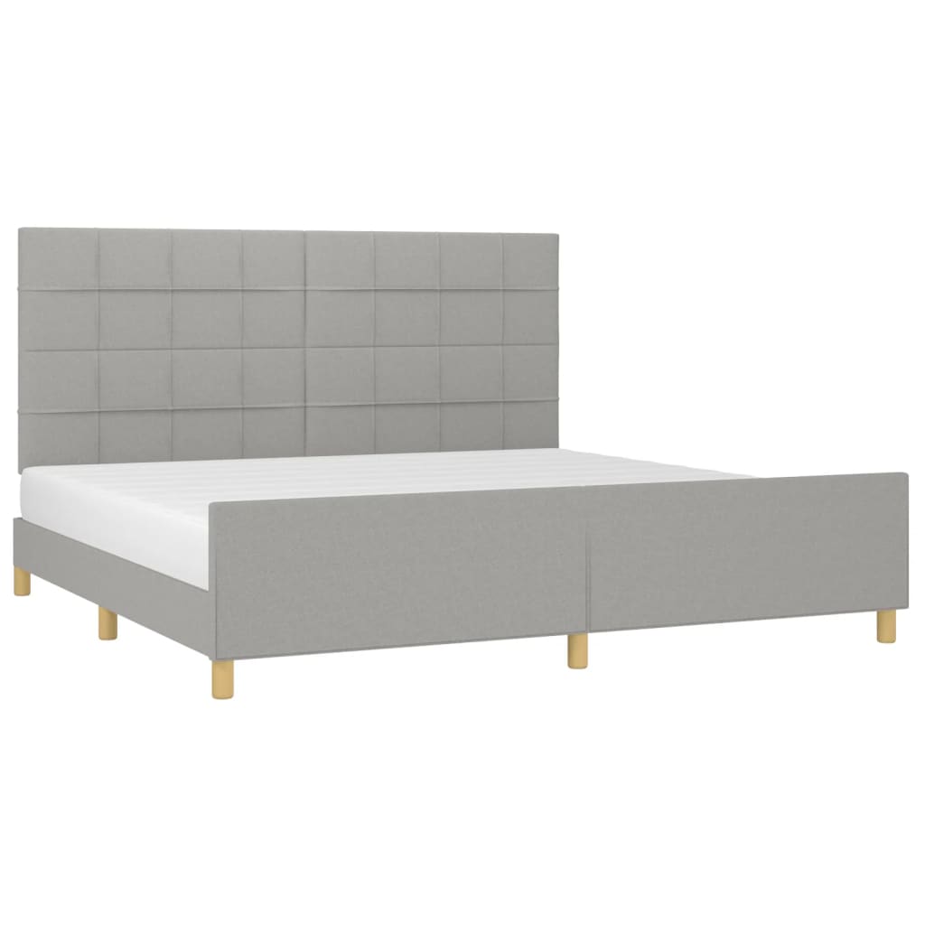 sengeramme uden madras 200x200 cm stof lysegrå