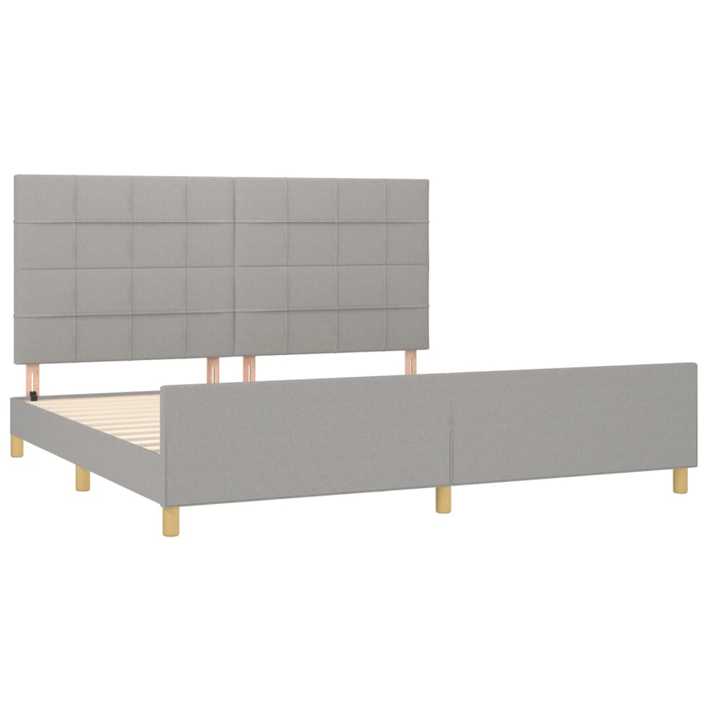 sengeramme uden madras 200x200 cm stof lysegrå