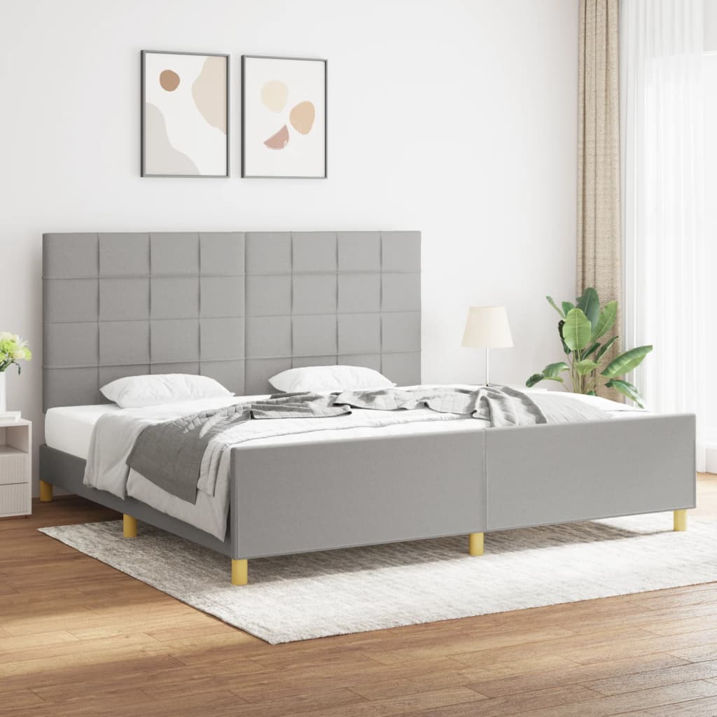 sengeramme uden madras 200x200 cm stof lysegrå