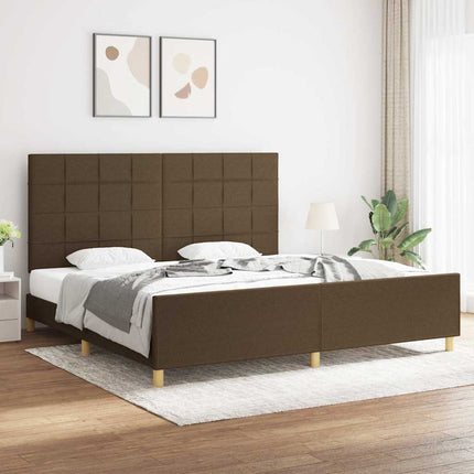 sengeramme uden madras 200x200 cm stof mørkebrun