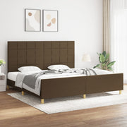 sengeramme uden madras 200x200 cm stof mørkebrun