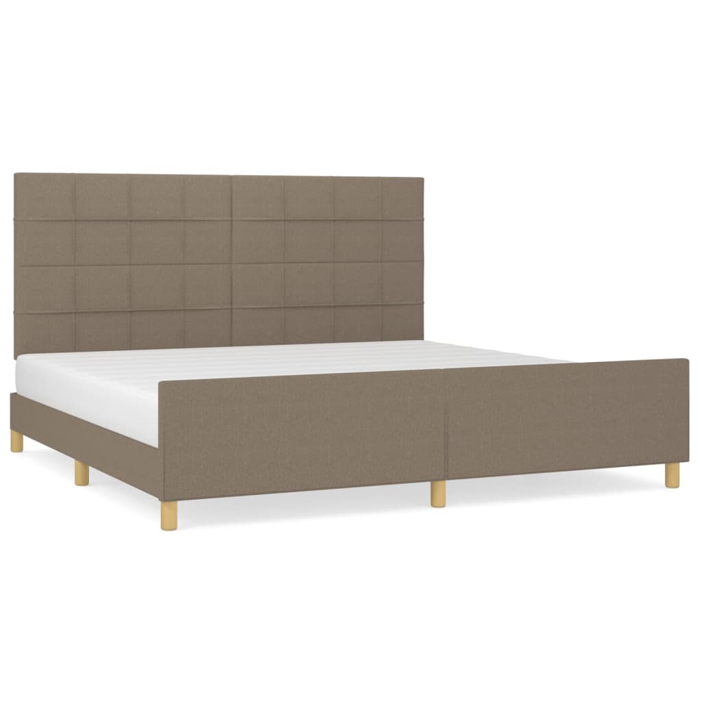 sengeramme uden madras 200x200 cm stof gråbrun