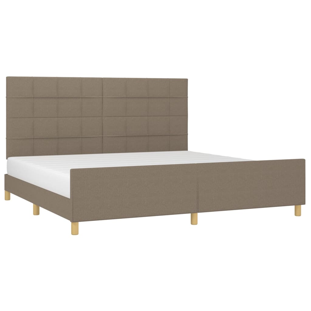 sengeramme uden madras 200x200 cm stof gråbrun