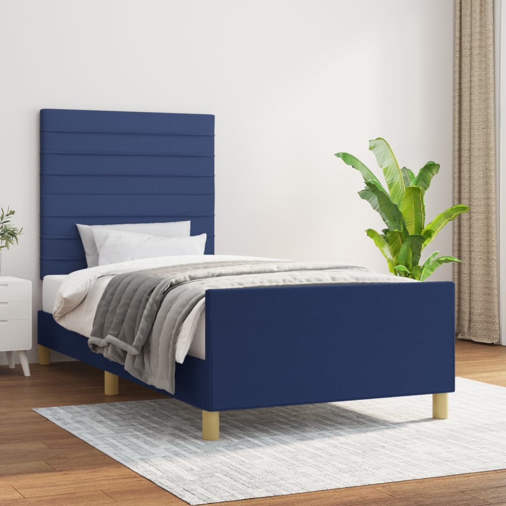 sengeramme uden madras 80x200 cm stof blå