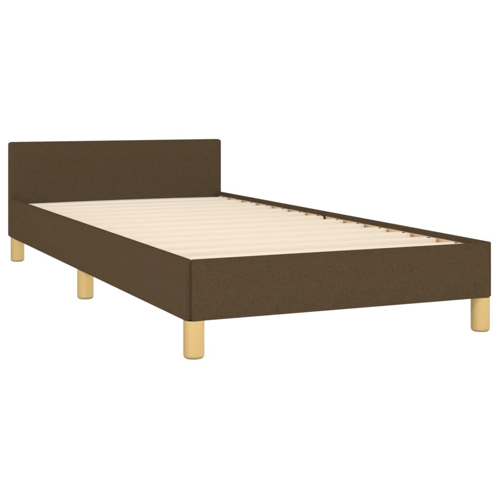 Sengeramme uden madras Mørkebrun 90x200 cm Stof