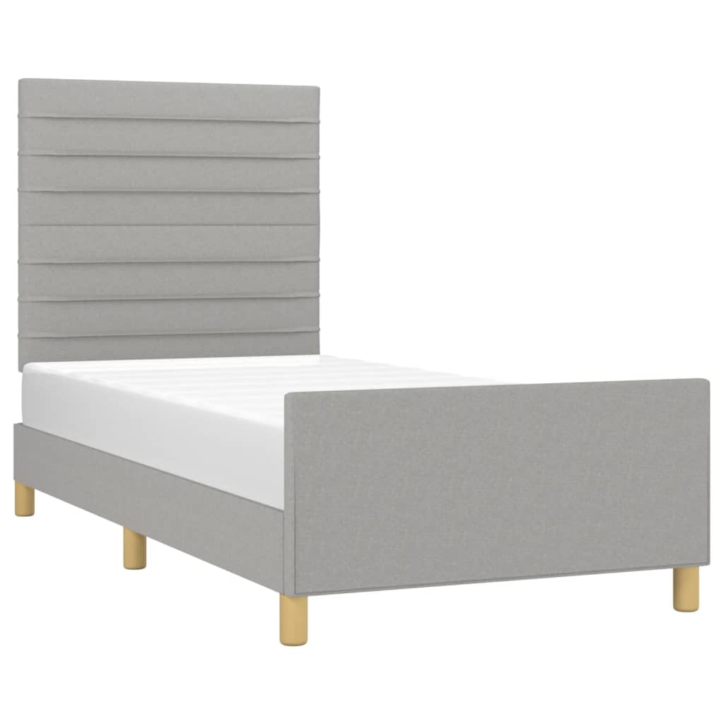 Sengeramme uden madras Lysegrå 100x200 cm Stof