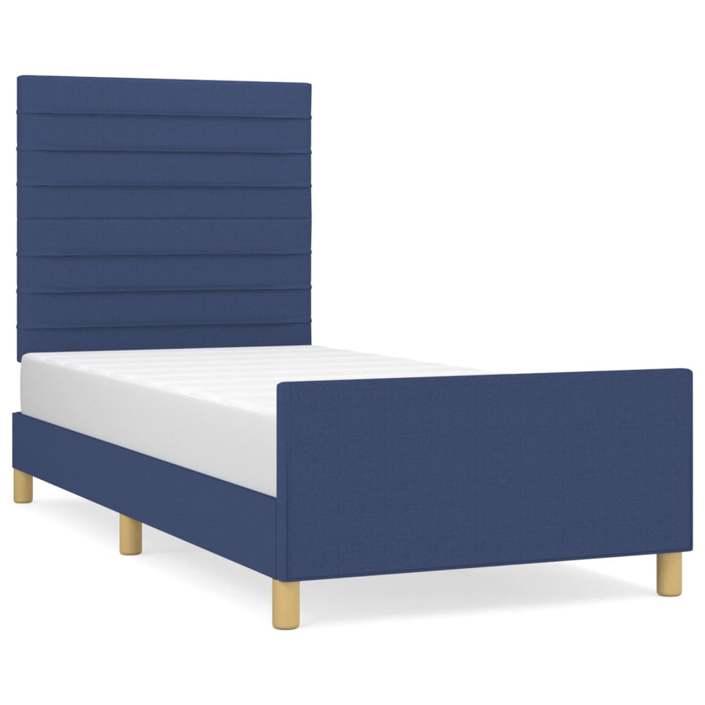sengeramme uden madras 100x200 cm stof blå