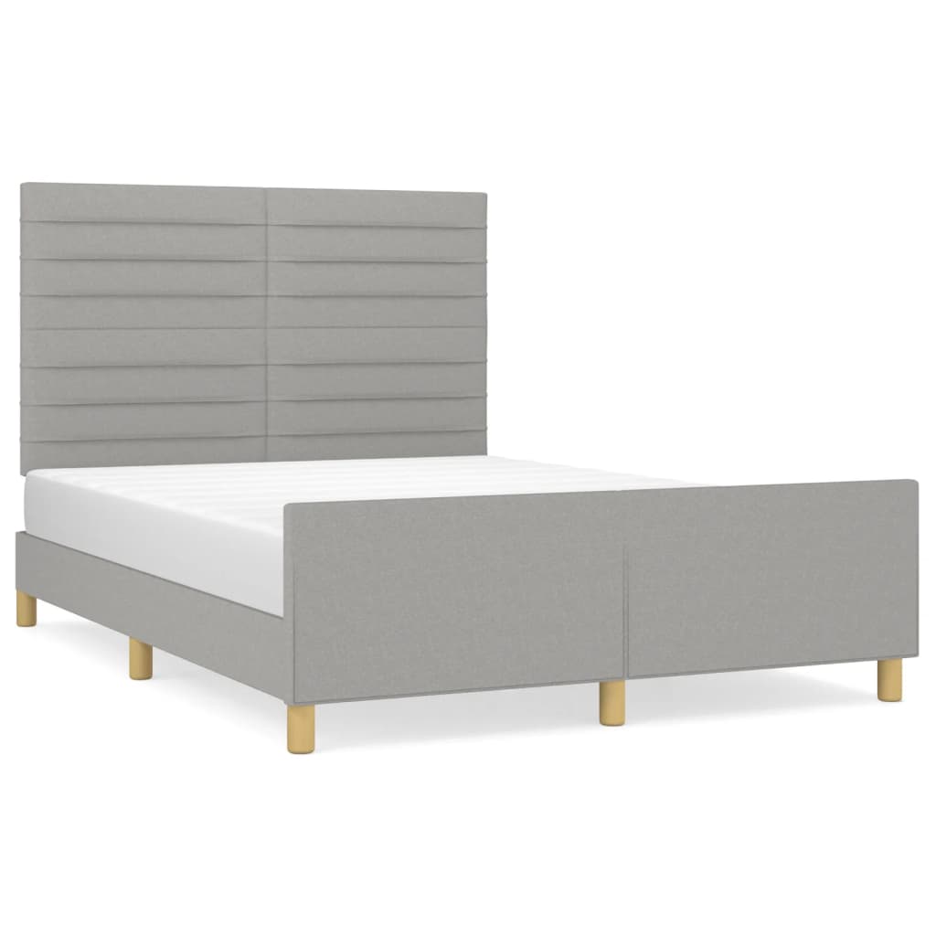 sengeramme uden madras 140x190 cm stof lysegrå