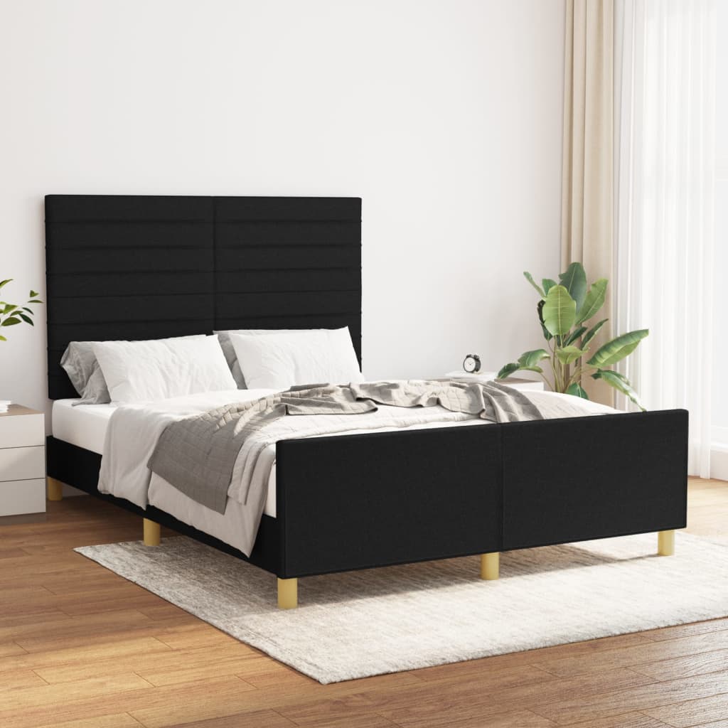 sengeramme uden madras 140x190 cm stof sort