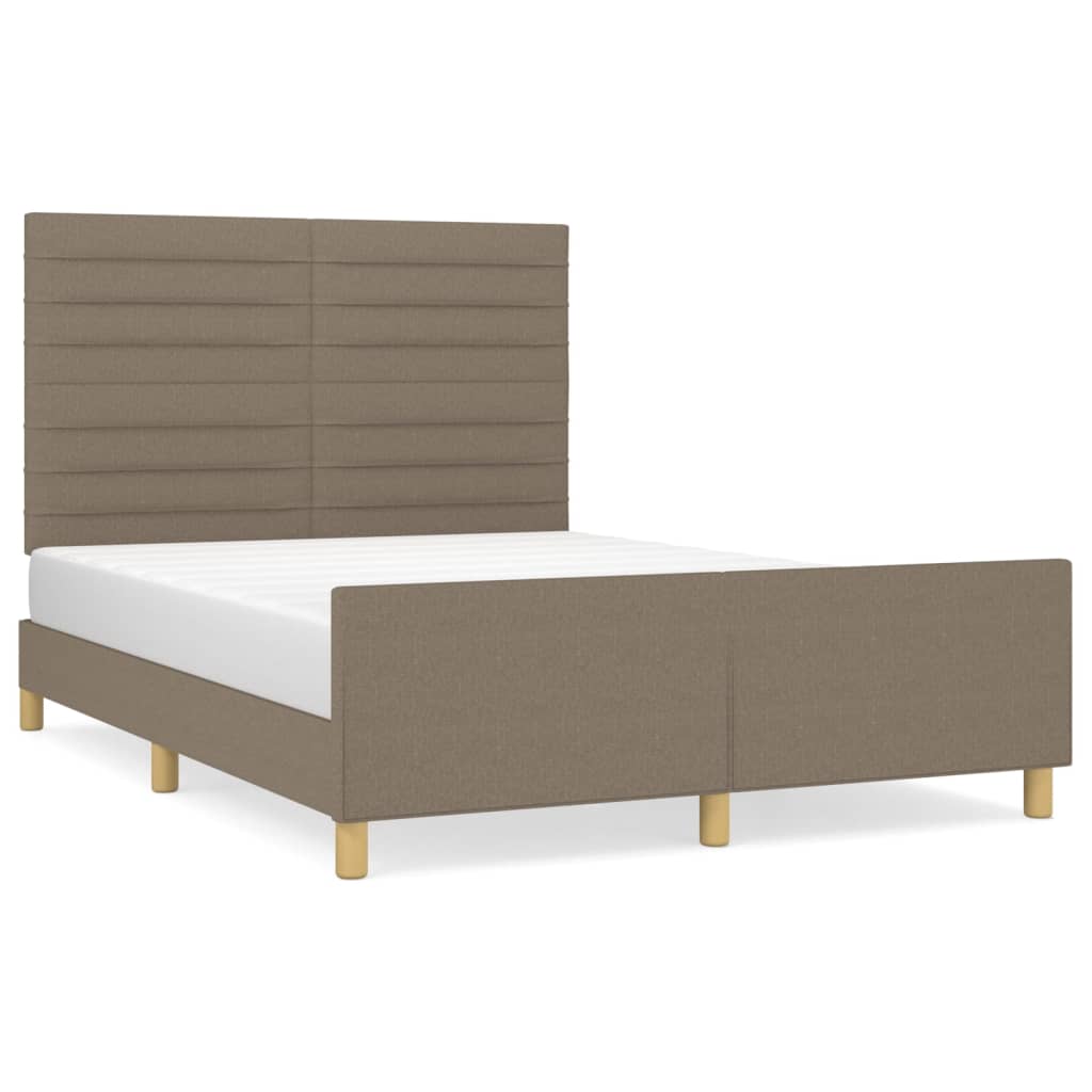 sengeramme uden madras 140x190 cm stof gråbrun