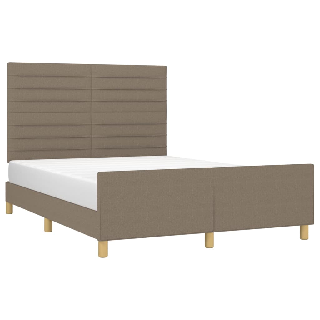 sengeramme uden madras 140x190 cm stof gråbrun