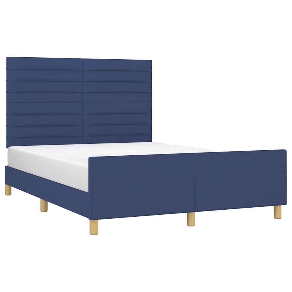 sengeramme uden madras 140x190 cm stof blå
