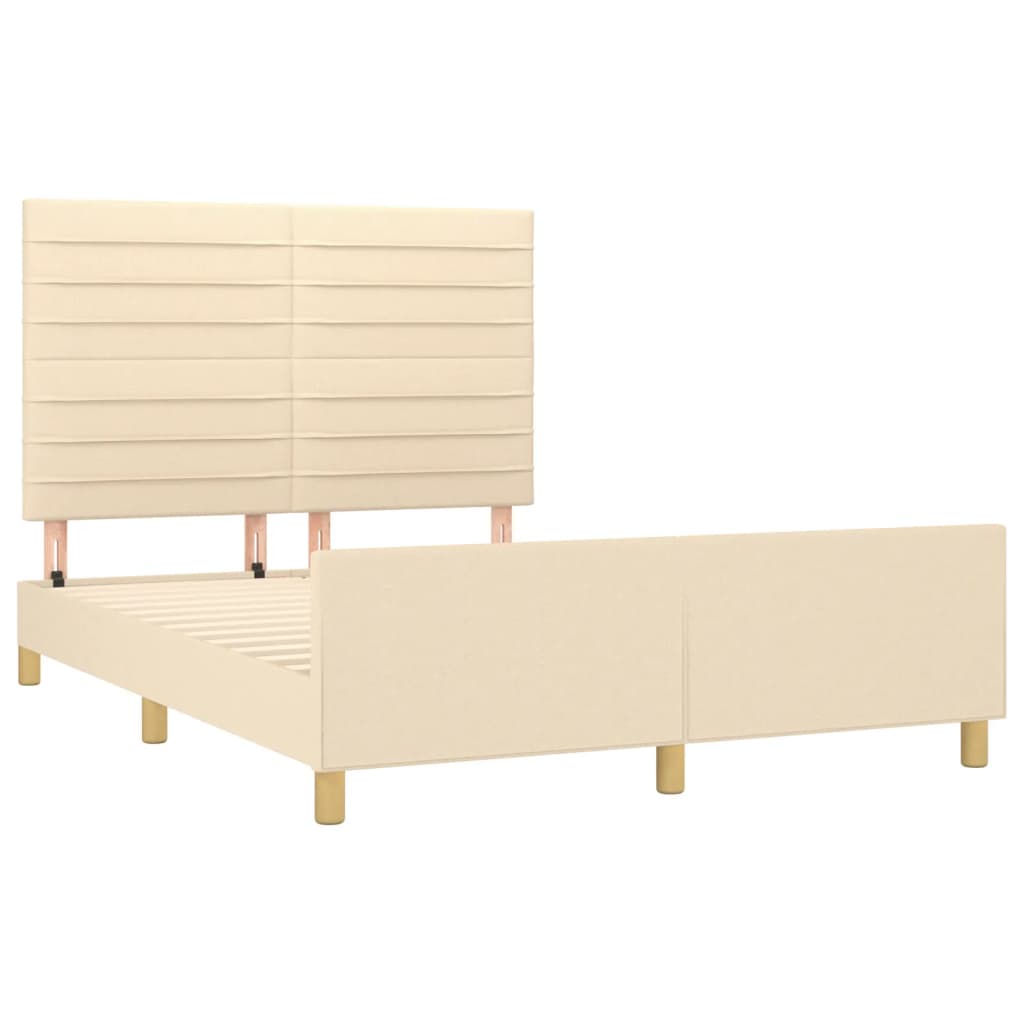 sengeramme uden madras 140x200 cm stof cremefarvet