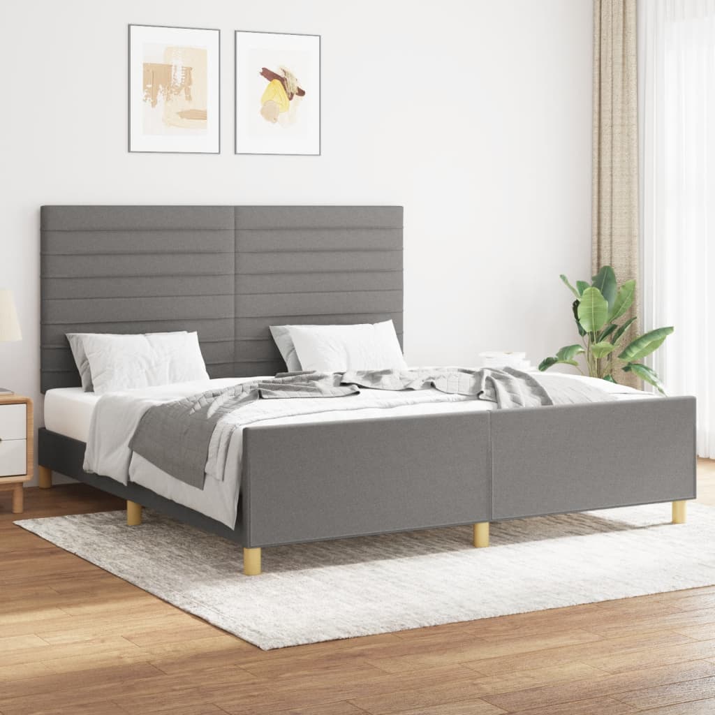 sengeramme uden madras 160x200 cm stof mørkegrå