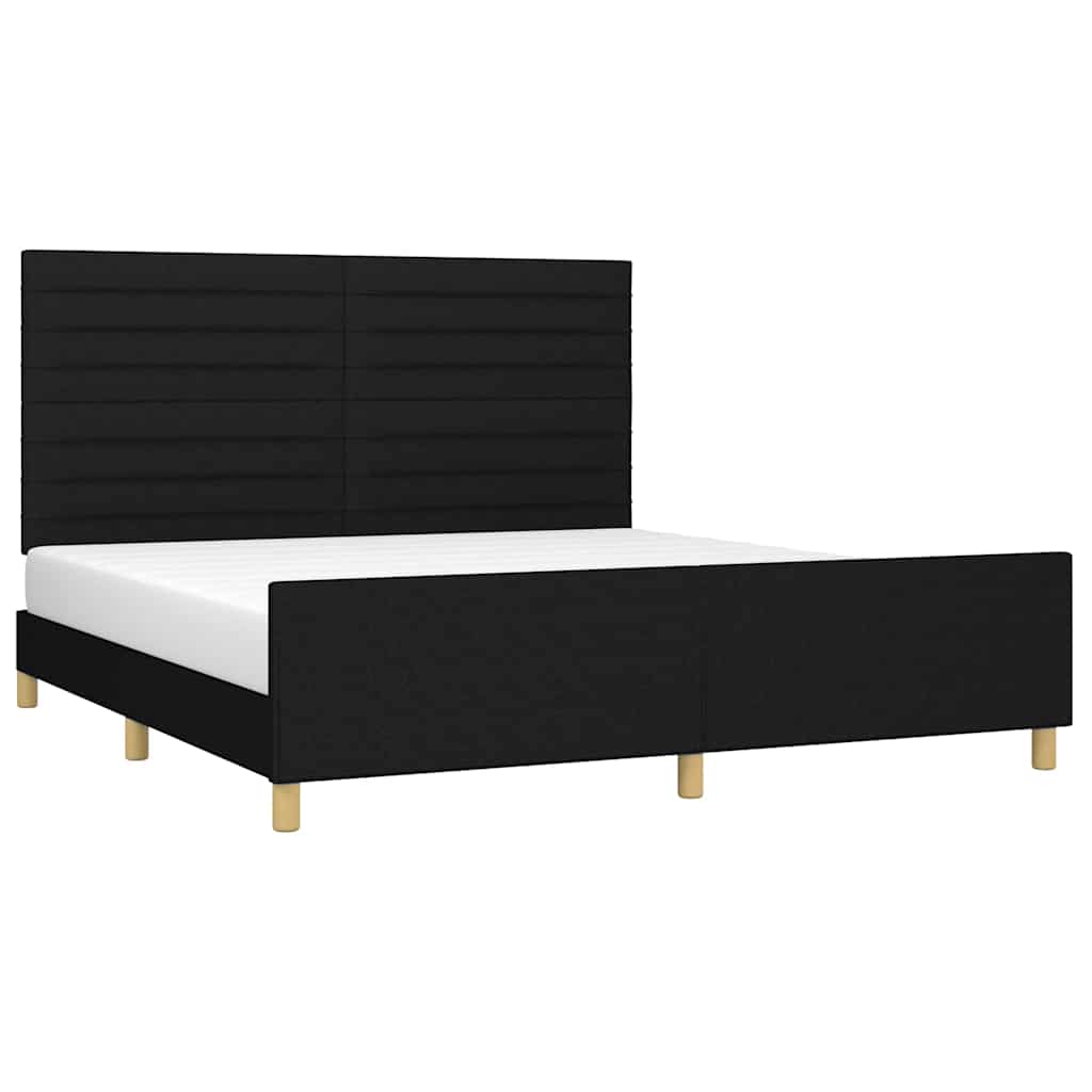 sengeramme uden madras 160x200 cm stof sort
