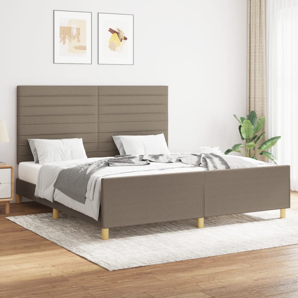 sengeramme uden madras 160x200 cm stof gråbrun