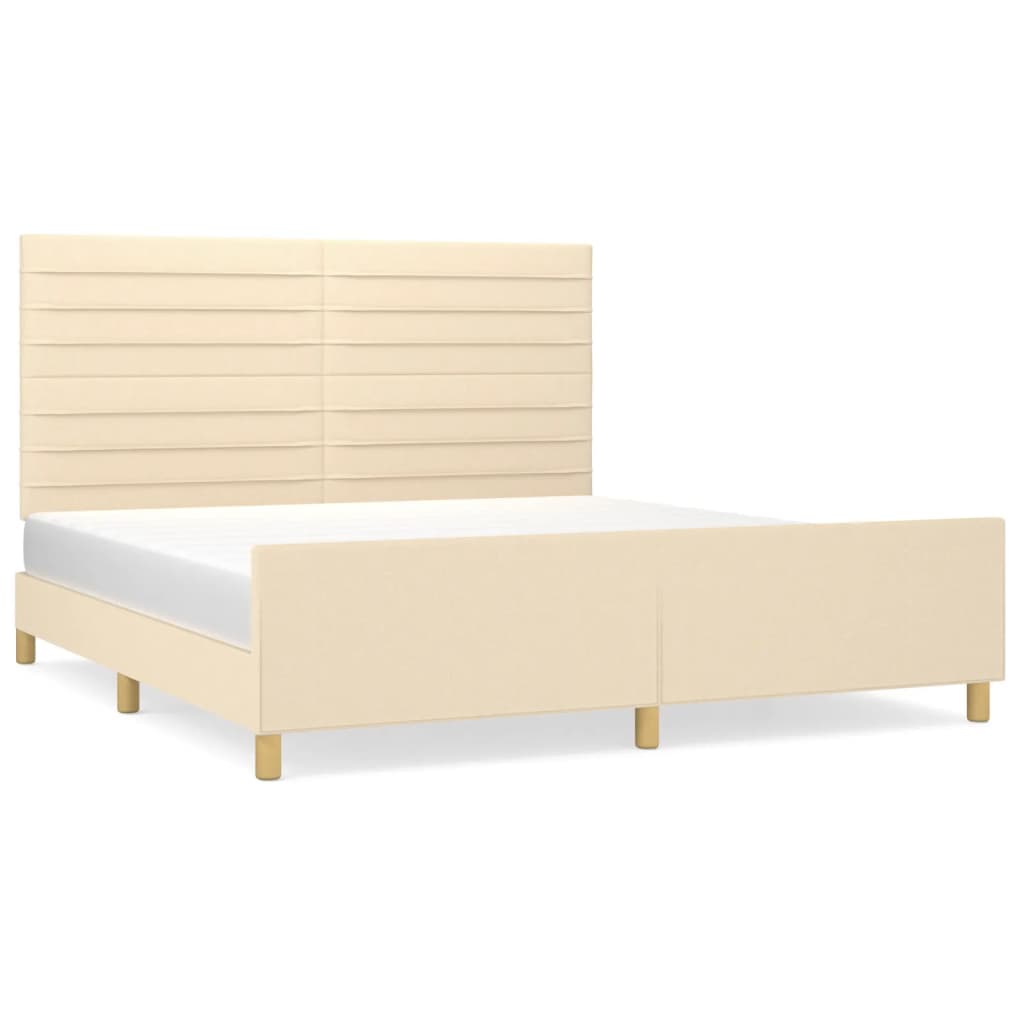 sengeramme uden madras 160x200 cm stof cremefarvet