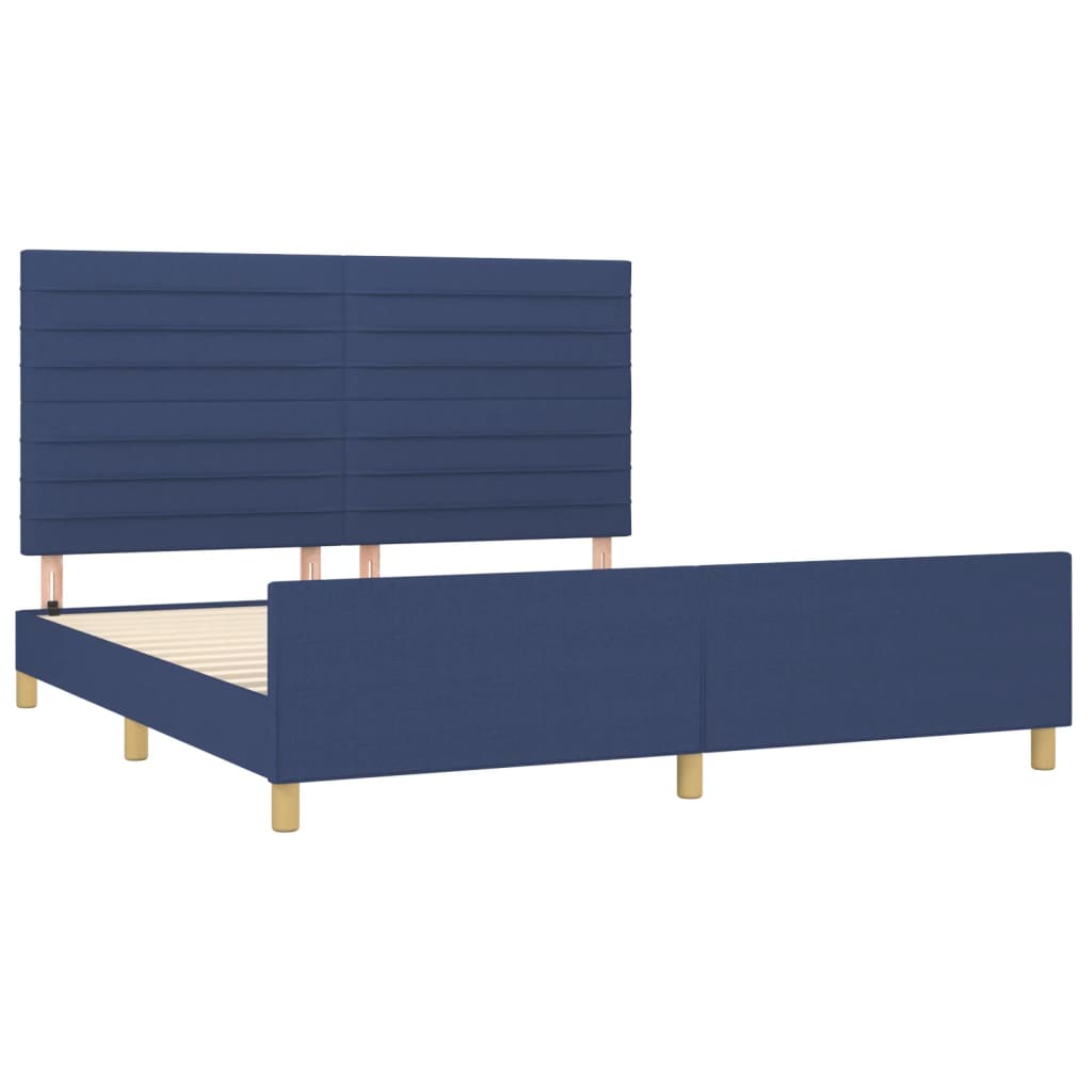 sengeramme uden madras 160x200 cm stof blå