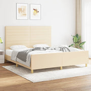 sengeramme uden madras 180x200 cm stof cremefarvet