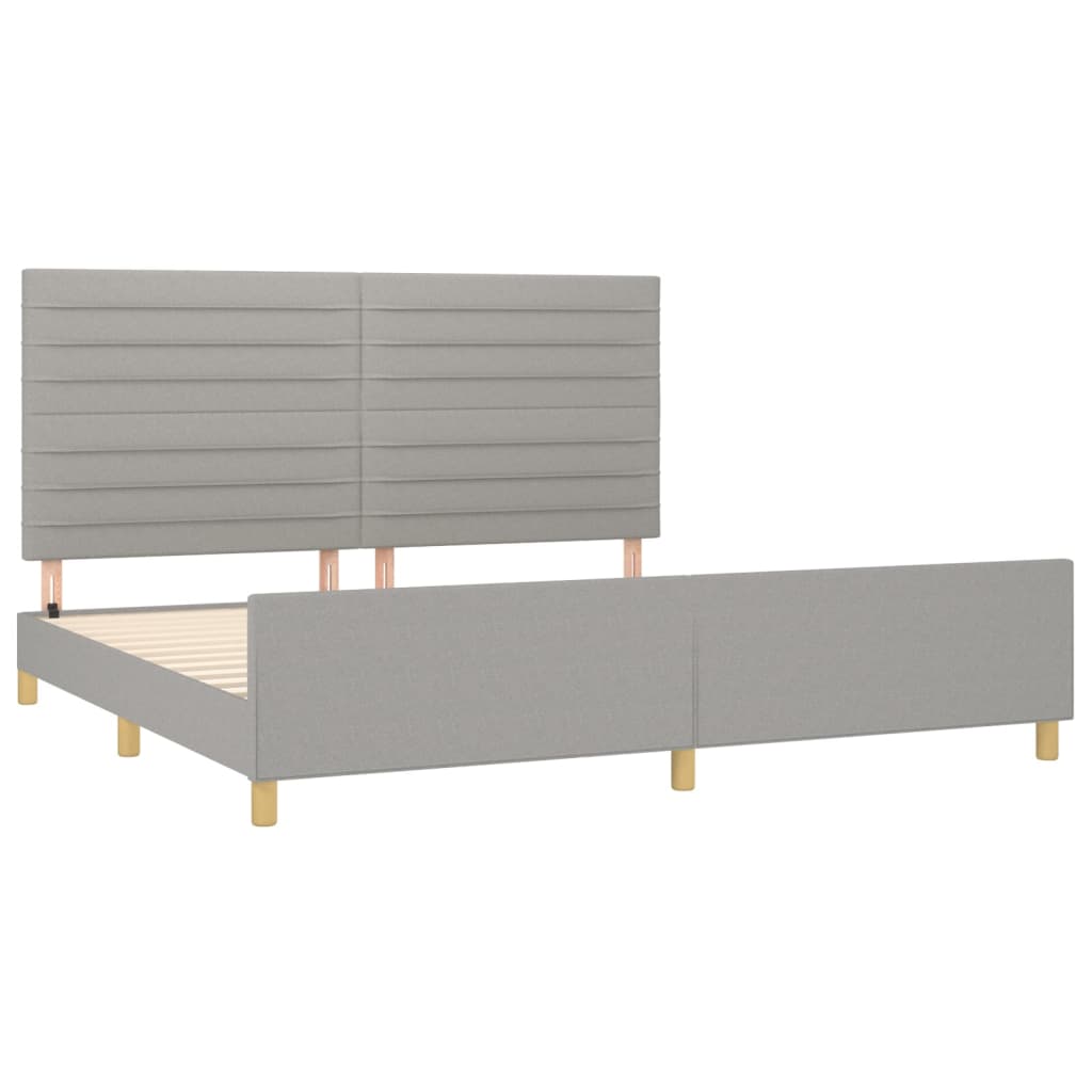 sengeramme uden madras 200x200 cm stof lysegrå