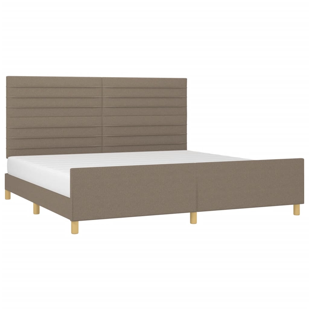 sengeramme uden madras 200x200 cm stof gråbrun