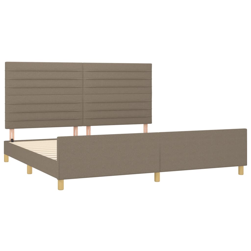 sengeramme uden madras 200x200 cm stof gråbrun