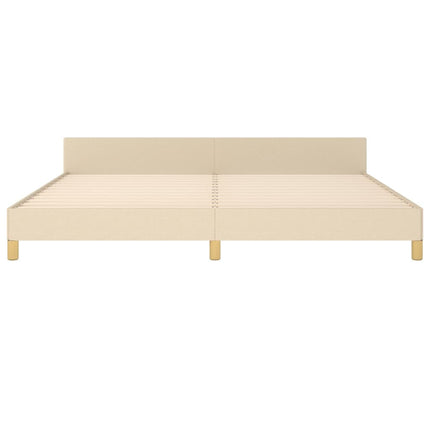sengeramme uden madras 200x200 cm stof cremefarvet
