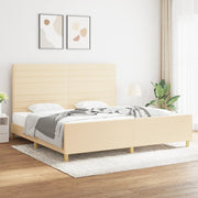 sengeramme uden madras 200x200 cm stof cremefarvet