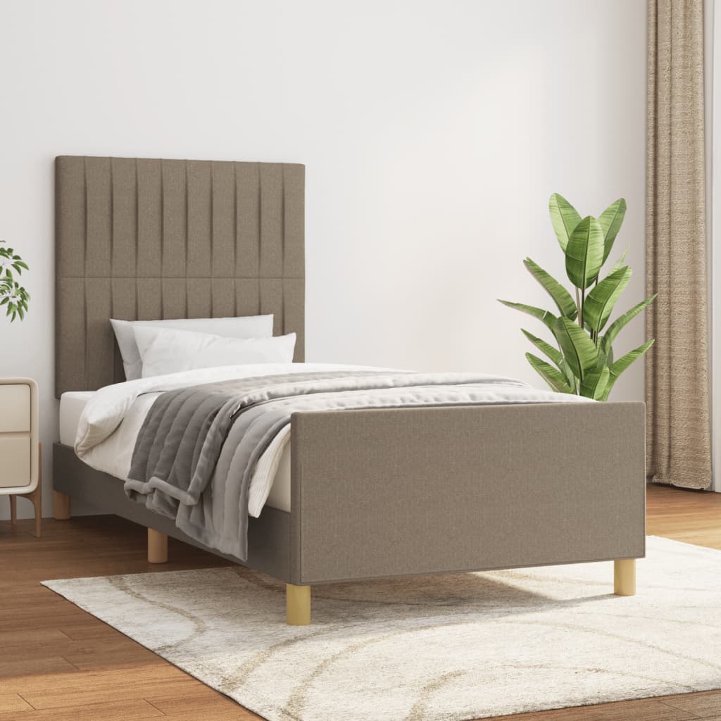 sengeramme uden madras 80x200 cm stof gråbrun