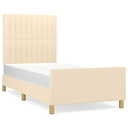 sengeramme uden madras 80x200 cm stof cremefarvet