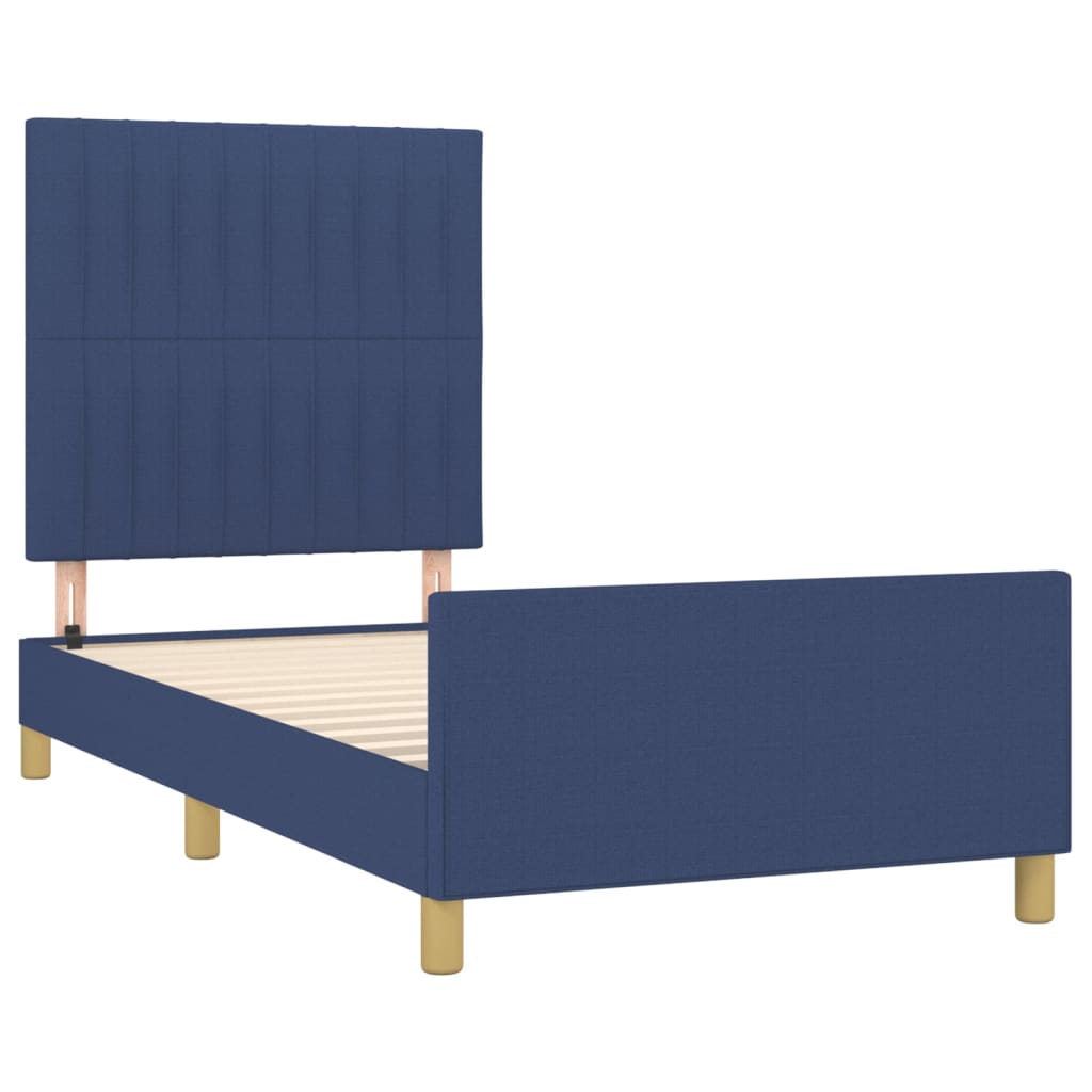 sengeramme uden madras 80x200 cm stof blå