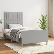Sengeramme uden madras Lysegrå 90x190 cm Stof