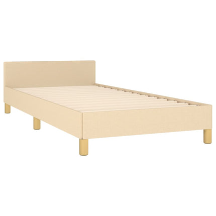 sengeramme uden madras 90x200 cm stof cremefarvet