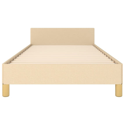 sengeramme uden madras 90x200 cm stof cremefarvet